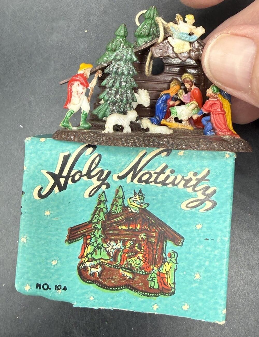 Vintage Miniature Plastic Christmas Nativity Holy Night Hong Kong In Box! LO31